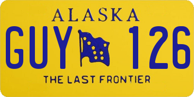 AK license plate GUY126