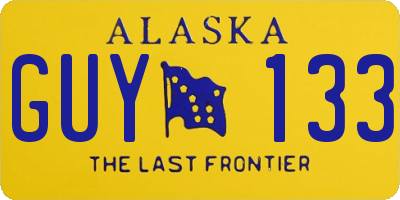 AK license plate GUY133