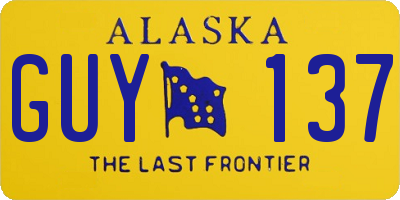 AK license plate GUY137