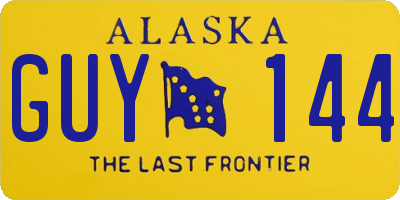 AK license plate GUY144