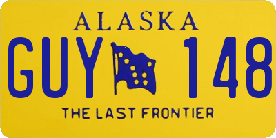 AK license plate GUY148