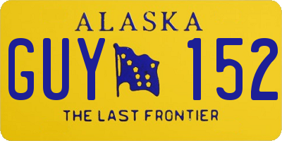 AK license plate GUY152