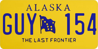 AK license plate GUY154