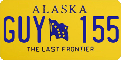 AK license plate GUY155