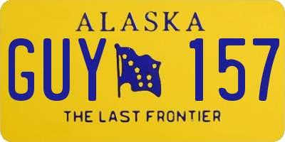 AK license plate GUY157