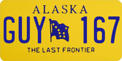AK license plate GUY167