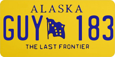 AK license plate GUY183