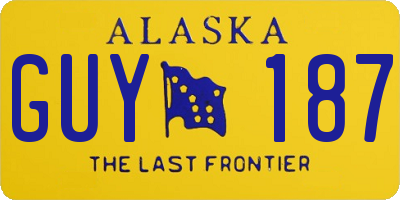 AK license plate GUY187