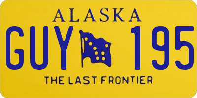 AK license plate GUY195