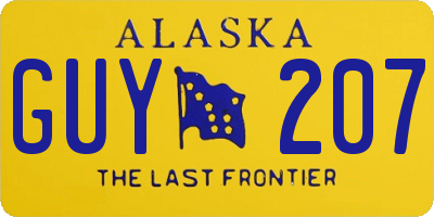 AK license plate GUY207