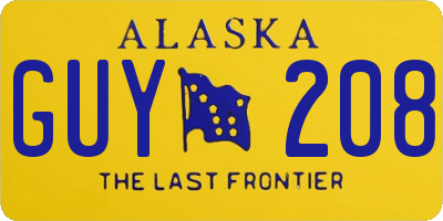 AK license plate GUY208