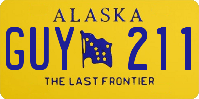 AK license plate GUY211