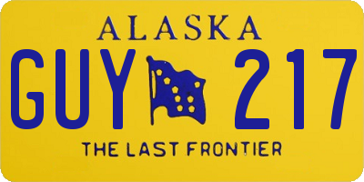 AK license plate GUY217