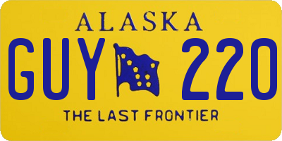 AK license plate GUY220