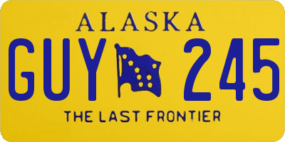 AK license plate GUY245