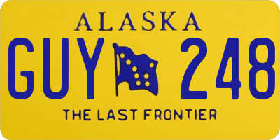 AK license plate GUY248