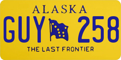 AK license plate GUY258