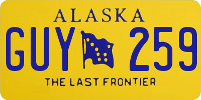 AK license plate GUY259
