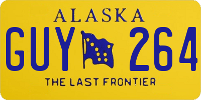 AK license plate GUY264