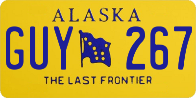 AK license plate GUY267