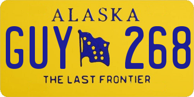 AK license plate GUY268