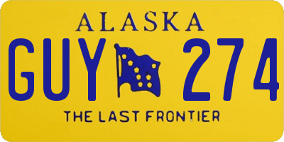 AK license plate GUY274