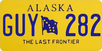 AK license plate GUY282