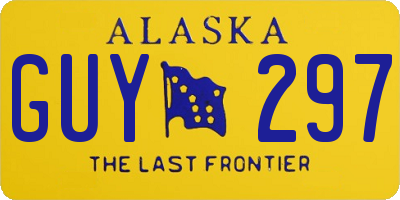 AK license plate GUY297
