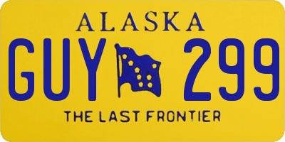 AK license plate GUY299