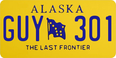 AK license plate GUY301