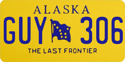 AK license plate GUY306