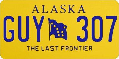 AK license plate GUY307