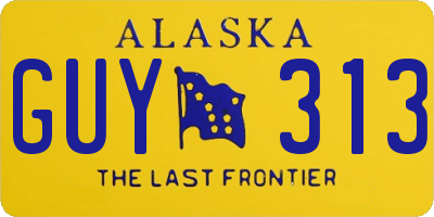 AK license plate GUY313