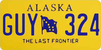AK license plate GUY324