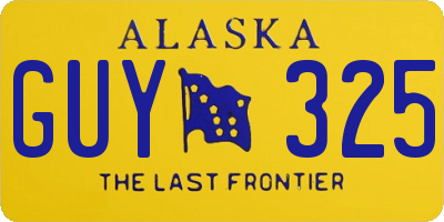 AK license plate GUY325