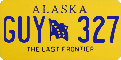 AK license plate GUY327