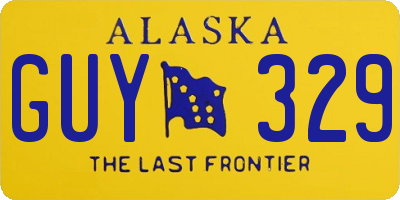 AK license plate GUY329