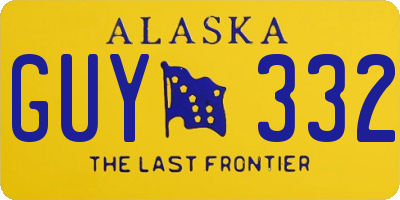 AK license plate GUY332