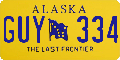 AK license plate GUY334