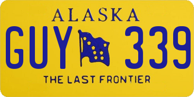 AK license plate GUY339