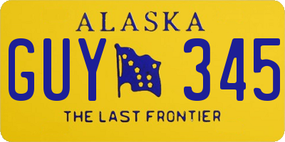 AK license plate GUY345