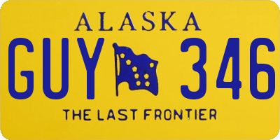AK license plate GUY346