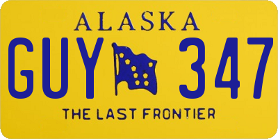 AK license plate GUY347