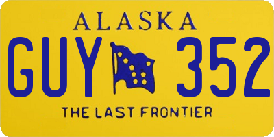 AK license plate GUY352