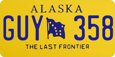 AK license plate GUY358