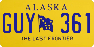 AK license plate GUY361