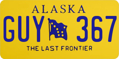 AK license plate GUY367