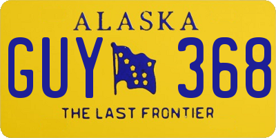 AK license plate GUY368