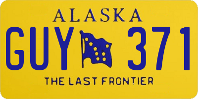 AK license plate GUY371