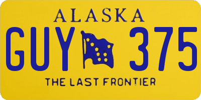 AK license plate GUY375